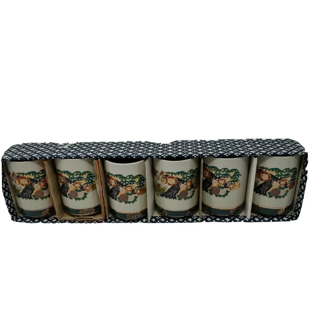 Japanese Tea Cups Vintage 1970s Set of 6 Collectible Original Box ET-138 Rare